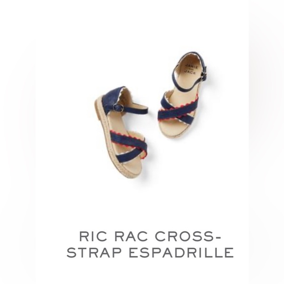Janie and Jack Ric Rac cross strap Espadrille - Picture 7 of 16